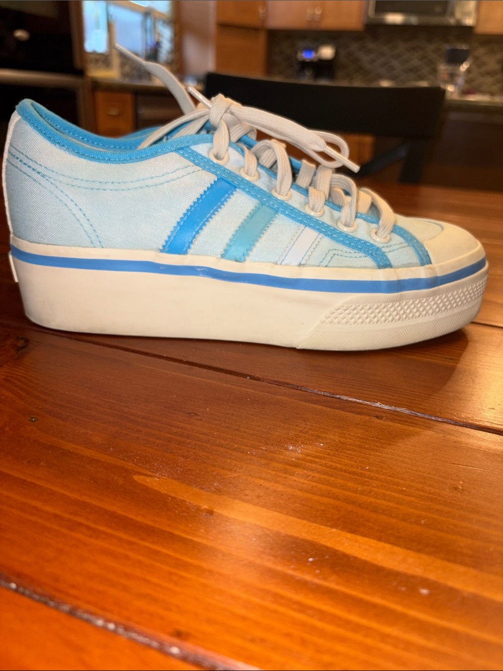 adidas Nizza Platform  Light Blue and Bright Blue Sneakers Womens 7  (kids 6)